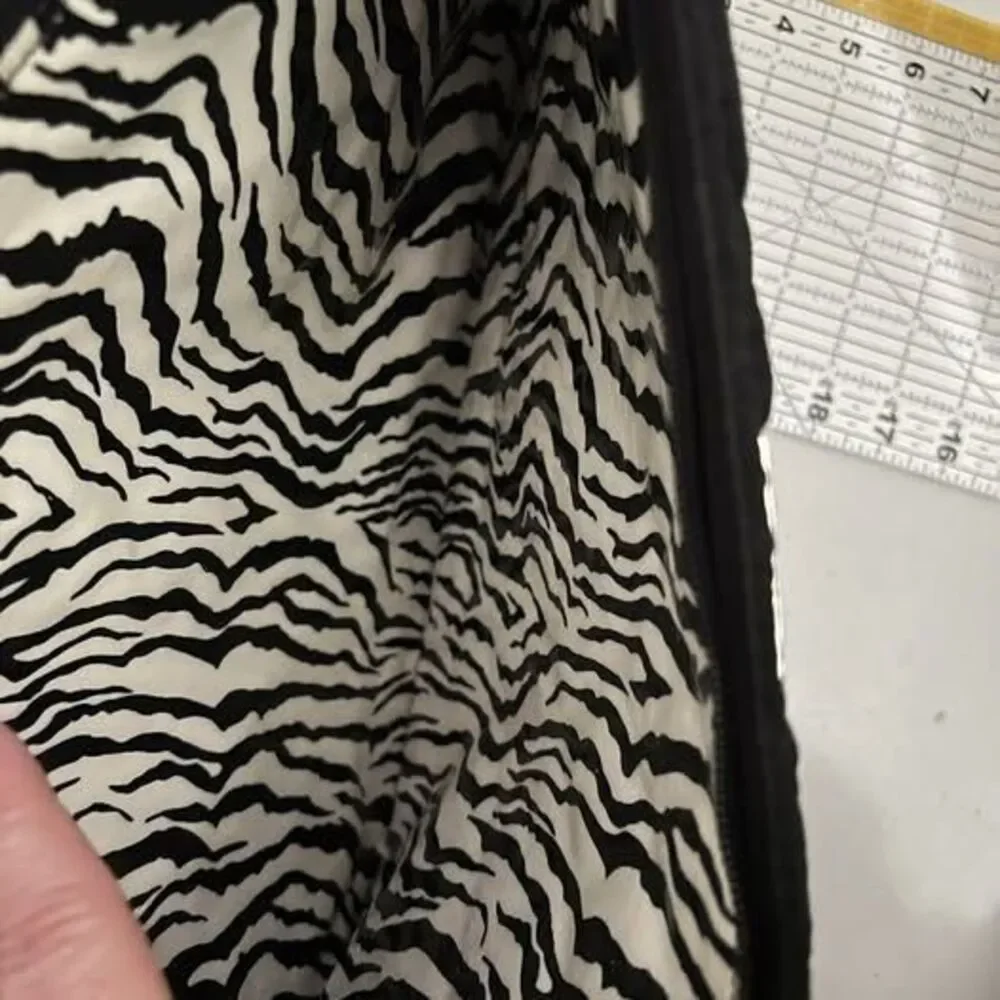 Vera Bradley Black Diaper Bag With Zebra Striped Lining